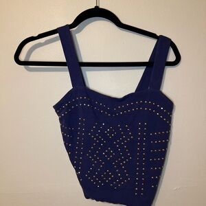 BONGO Studded Navy Cropped Camisole